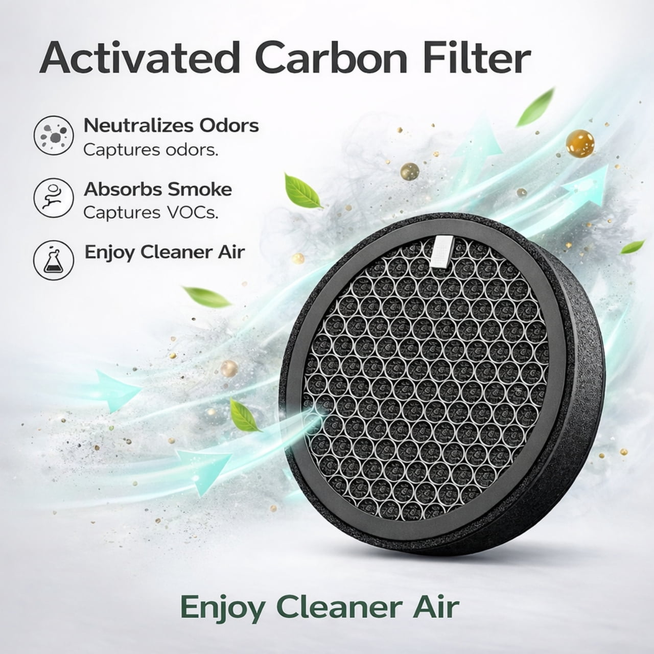 Nispira Replacement Filter for TDBYWAE MB-032 Air Purifier, 3-Stage HEPA Carbon Filter, 4 Pack