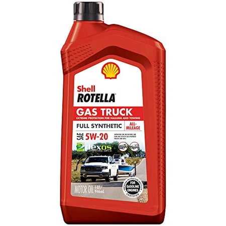 Shell Rotella - 550050314-6PK Gas Truck Full Synthetic 5W-20 Motor Oil for Pickups and SUVs (1-Quart, Case of 6)