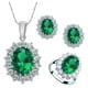 thumbnail image 2 of Pendientes para mujer, regalos para mujer, conjunto de joyas de moda, anillo de cristal, pendientes, collar, joyería de boda para mujer, pendientes, collar, 2 of 4