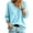 Light Blue, variant on Womens 3/4 Sleeve V Neck Sweater Ribbed Knit Tunic Top Lightweight Fall Pullover Soft Cozy Casual Loose Fit