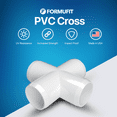 thumbnail image 2 of FORMUFIT 1-1/2" Cross Furniture Grade PVC Pipe Fittings, (1-7/8" Actual Socket ID), White, 4-Pack, 2 of 9