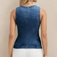thumbnail image 3 of Niaviben Denim Vest jean vest top for women Denim Waistcoat Women's Tops Summer 2025 Denim Vest Jacket womens vest top trendy womens vest Blue 1 L, 3 of 8