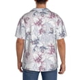 thumbnail image 7 of Goofa Lilies Flowers Printed Men's Casual Short-sleeved Shirt,Lightweight Breathable Button-down,Summer Casual men's top,Versatile Fashion shirt-Small, 7 of 7