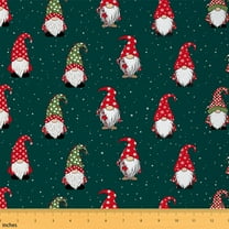 Manfei Cartoon Xmas Gnome Fabric by the Yard 2 Yards for Kids Children, Pink Merry Christmas Room Decor Fabric by the Yard, Happy New Year Snowflake Fabric for Sewing, Black Red White