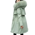 thumbnail image 3 of ZHUGeLI Women's Windproof Sherpa Lined Long Winter Parka Coat Faux Fur Hood, 3 of 5