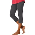 thumbnail image 2 of Zulora Women's High Waisted Capris Yoga Pants Stretch Slim Fit Solid Color Cropped Leggings with Elastic Waistband for Summer Workout, 2 of 7