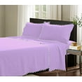 thumbnail image 2 of DNG Creations 4 Piece Pom Pom Sheet Set 100% Egyptian Cotton, White Pom-Pom Fringe Solid Pattern 12 Inch Deep Pocket ( Solid Lilac - Queen ), 2 of 7