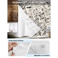 thumbnail image 5 of No Hook Shower Curtain with Snap-in Liner, Black Grey Botanical Waterproof Fabric Bathroom Curtains, Rustic Country Spring Floral Summer Leaf Bath Curtains & Mesh Top Window Stall 48"x72", 5 of 9