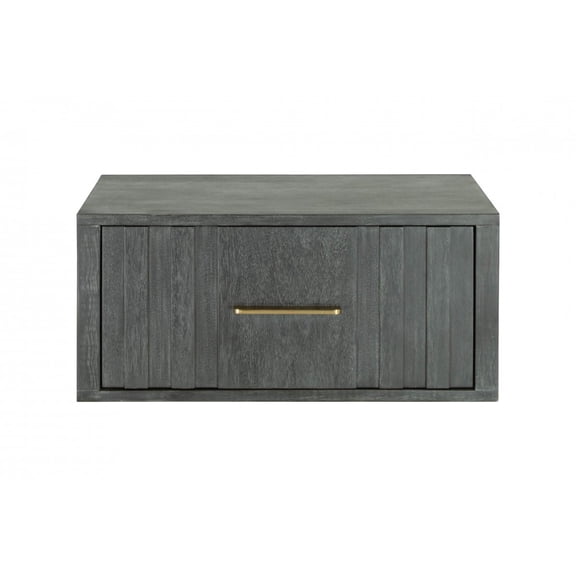 12" Gray Low One Drawer Nightstand
