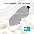 thumbnail image 4 of THXSILK Sleep Mask, 100% Pure Mulberry Silk, Night Eye Shade with Elastic Strap/Headband, Sleep Mask for Your Eyes, Gray, 4 of 9