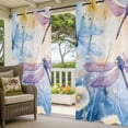 thumbnail image 5 of Spring Dragonfly Outdoor Curtains for Patio Waterproof, Pastoral Flowers Dandelion Grommet Curtains for Porch Outside Privacy Drape for Gazebo Garden Pergola, 1 Panel, 54x108in, 5 of 9