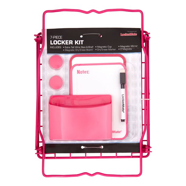 LockerMate 14.45" Wire Locker Shelf, Pink