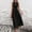 *Black, variant on ClodeEU Women's Round Neck Sleeveless A Line Maxi Dress,Cinched Waist Flowy Sundress Black,Women's Plus L