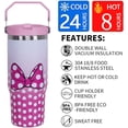 thumbnail image 3 of 30 oz Pink Tumbler with Flip Straw and Handle - 30 oz Tumbler with Spill-Proof Lid and Top Handle, 3 of 6