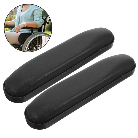 MIPCASE 2Pcs Power Wheelchair Armrest Covers Black Sponge Durable Pads for Daily Use