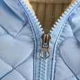 thumbnail image 7 of Girls' Cotton Down Coat Winter Thick Warm Faux-fur Trim Hooded Jacket with Pocket Windproof Full-zip Windbreaker (4 Years, Blue), 7 of 7