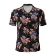 thumbnail image 2 of Daiia Bouquet Pattern Men’s Polo Shirts,Solid Deck Shirt,Classic Fit, Breathable Cotton Polo for Casual and Sport Wear-X-Large, 2 of 7
