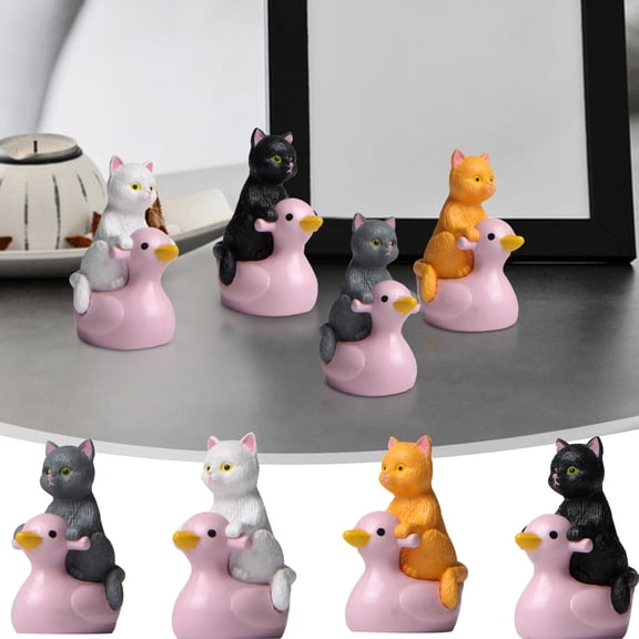 Cat Doll Figurine | Cute Sitting Cat Sculpture Weather Resistant Pink | Garden Decor for Flower Pot Fish Tank | Mini Animal Landscape Ornament 1pc