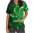 thumbnail image 3 of JURANMO St Patricks Day Outfits for Women Casual V Neck Scrub Tops Summer Short Sleeve Working Uniform Fashion Loose Fit T Shirts Green XXL 90 Percent off Clearance Sale, 3 of 6