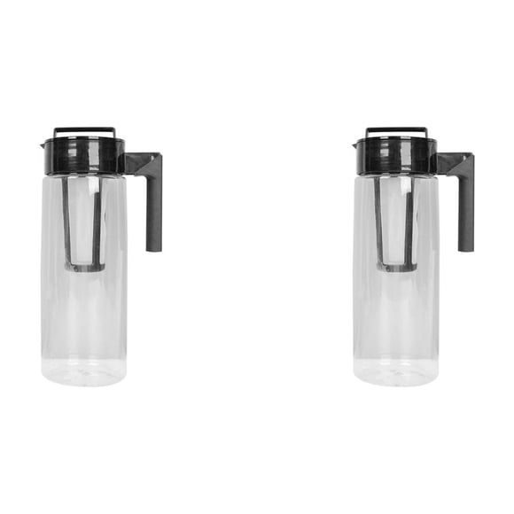 2X Cafetera Helada de Preparación Fría de 2000 Ml, Hervidor de Café con Manejar Hermético, Hervidor de Café con Manejar Antideslizante