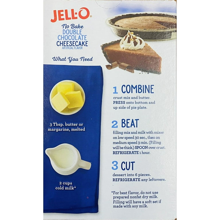 Jello No Bake DOUBLE CHOCOLATE CHEESECAKE Jell-O - 9.24 oz Box