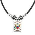 thumbnail image 1 of emblema nacional de estados unidos collar a mano colgante de cuerda de cuero Unbranded M, 1 of 3