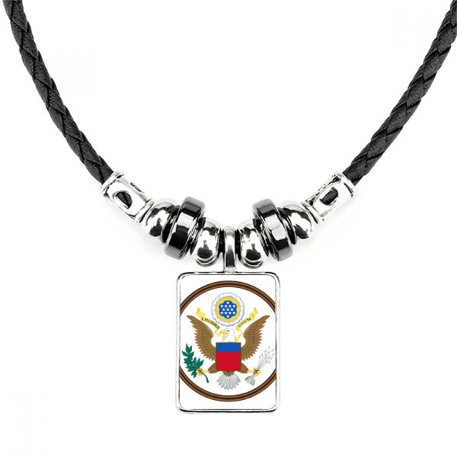 emblema nacional de estados unidos collar a mano colgante de cuerda de cuero Unbranded M