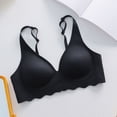 thumbnail image 3 of SPZTSX Womens Wireless Push Up T Shirt Bra Seamless Deep V Neck Scalloped Hem Comfortable Breathable Everyday Bra, 3 of 5