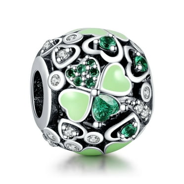 925 Sterling Silver Charm for Bracelets Four Leaf Clover Lucky OpenWork Bead Charm Women Bracelet Charm