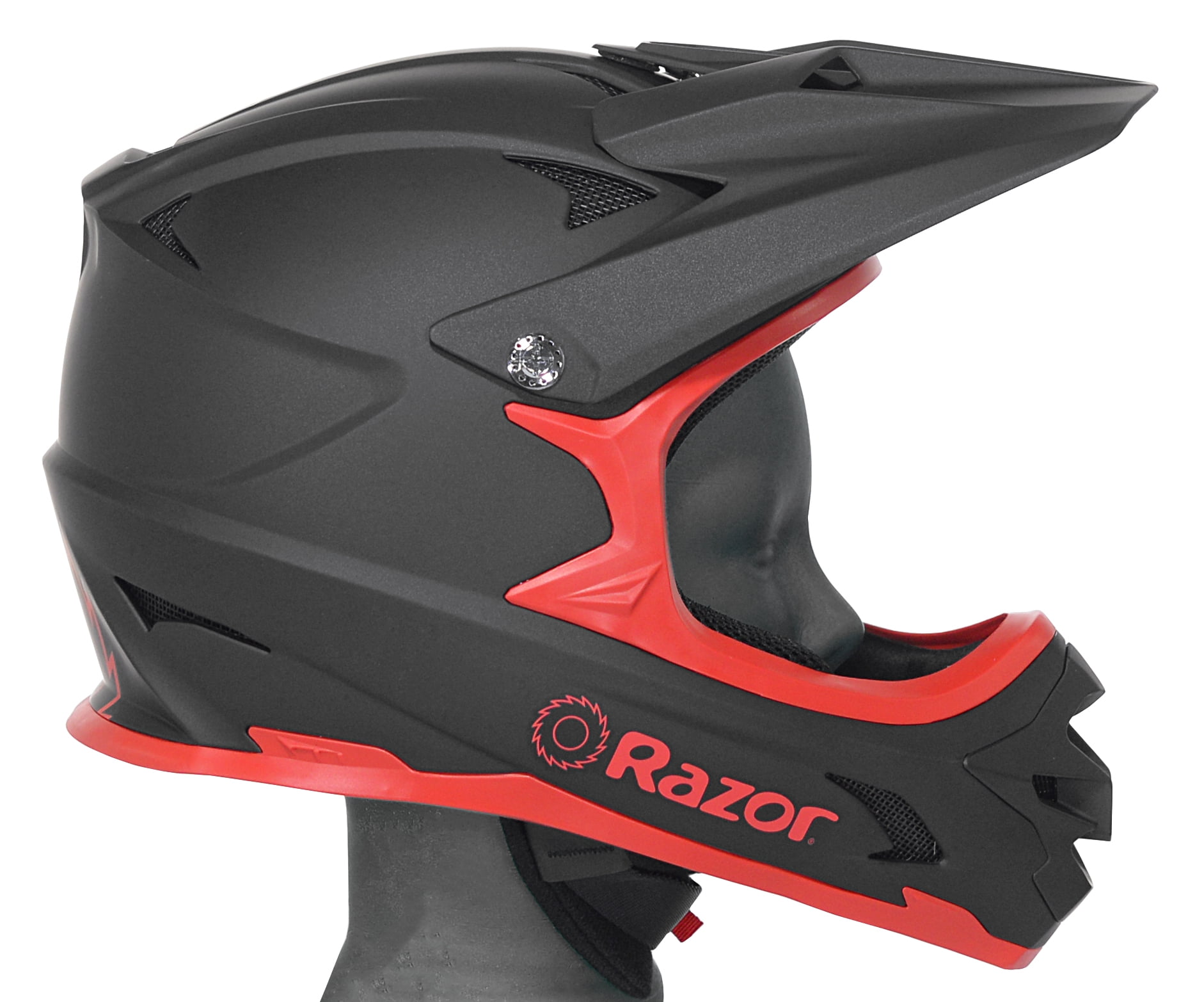 Razor Full Face Multi-Sport Helmet, Black/Red, For Ages 8 & Up 