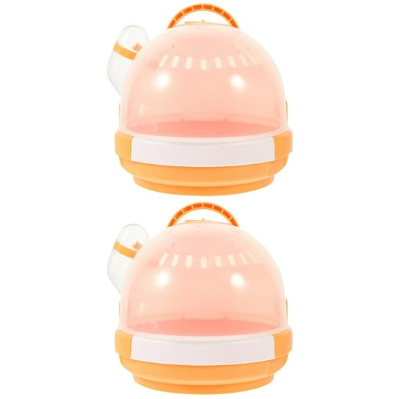 Raindrops 2 PCS Pet Carrier Ferret Hamster Takeaway Cage Travel with Ventilation