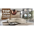 thumbnail image 4 of Pemberly Row Transitional Italian Top Grain Leather Sectional, 4 of 19
