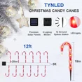 thumbnail image 2 of 12Pcs Outdoor Solar Christmas Candy Cane Lights Pathway Stake Lights Yard Decor, 2 of 11