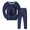 Navy, variant on PMVFHDE Girls Two Piece Pajama Set Cute Printed Loose Fit Sleepwear Soft Casual Loungewear Playday Comfortable Toddler Kids Youth Apparel Brown,6-7 Years