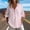 Pink, variant on Qulqfy Striped Shirts for Women Pink Long Sleeve Plus Size Linen Blouse Soft Spring Summer Tops for Women L