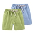 thumbnail image 1 of RXIRUCGD 2025 Summer Clothes for Kids 2PC Children's Summer Solid Casual Sports Shorts With Drawstring For Kids, 1 of 8