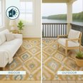 thumbnail image 5 of Addison Rugs Chantille Indoor/Outdoor Transitional Ikat Gold Machine Washable Round Rug, 8' x 8', 5 of 8