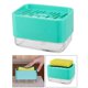 thumbnail image 5 of Dispensador de Jabón de Cocina con Caja de Jabón con Soporte para Esponja de Drenaje Cian, 5 of 8