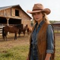 thumbnail image 2 of OJSFQUFP Cowboy Hat for Women and Men with Shapeable Wide Brim Cattleman Western Hats for Cowboys And, 2 of 4