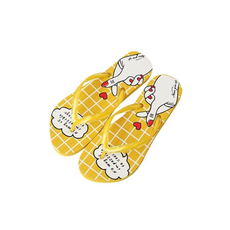 

Sanviglor Women Thongs Sandals Clip Toe Beach Shoe Summer Flip-flops Daily Lightweight Breathable Casual Shoes Non-slip Slip On Slippers Yellow 7-7.5