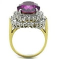 thumbnail image 3 of Two-Tone IP Gold (Ion Plating) Stainless Steel Ring with Top Grade Crystal in Amethyst for Women Amethyst Stone Color Style TK1892 Size 10, 3 of 4