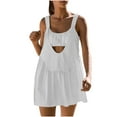 thumbnail image 2 of Elainilye Fashion Womens Dress Athletic Dress Cut Out Loose Strap Round Neck Dress Sundresses for Women,White, 2 of 8