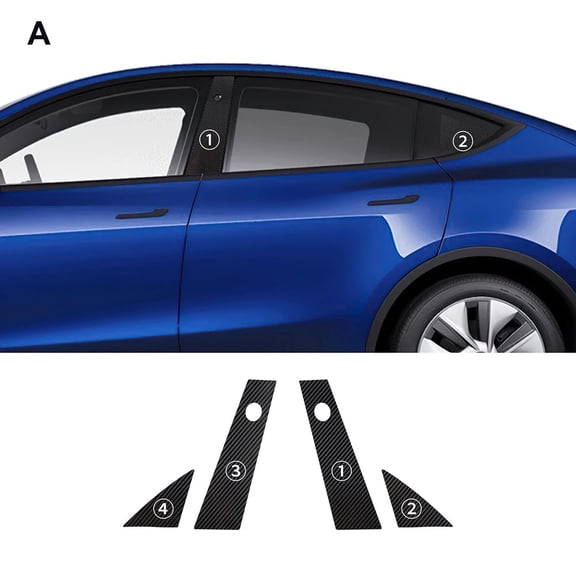 For Tesla Model Y Juniper Modely 2025 2026 Carbon Fiber Pattern Car B Pillars Film Paint Protection Anti-scratch Accessories
