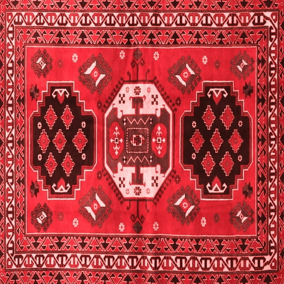 Ahgly Company Indoor Square Persian Red Traditional Area Rugs, 8' Square