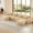 Khaki, variant on 4-seater U-shaped Boneless Sofa 32D High Density Sponge Bottom Anti-Slip Design,No Assembly Required Ergonomic Design,Free Combination Full-compression Vacuum Packaging for Living Rooms (Chocolate)