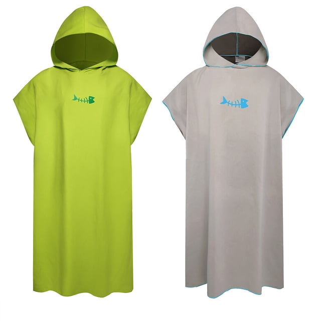 Bathrobe Windproof Fast Drying Replacement Short Women Solid Color Beach Sleeve Men Women Hooded Solid Color Beach Seaside Pool Swimming Robe Dark Blue