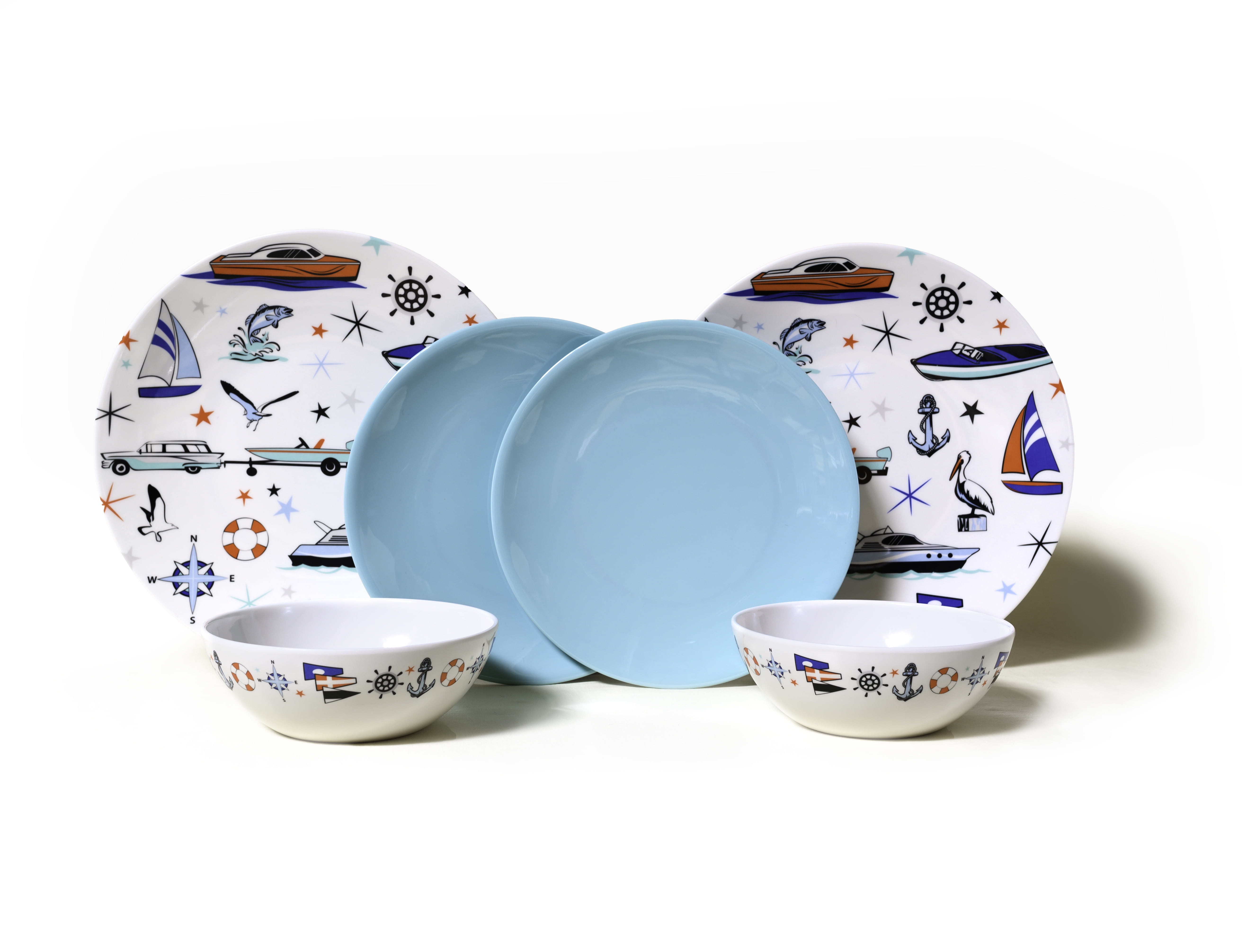 Camco 53315 Life is Better at the Campsite 12-Piece Dishware Set
