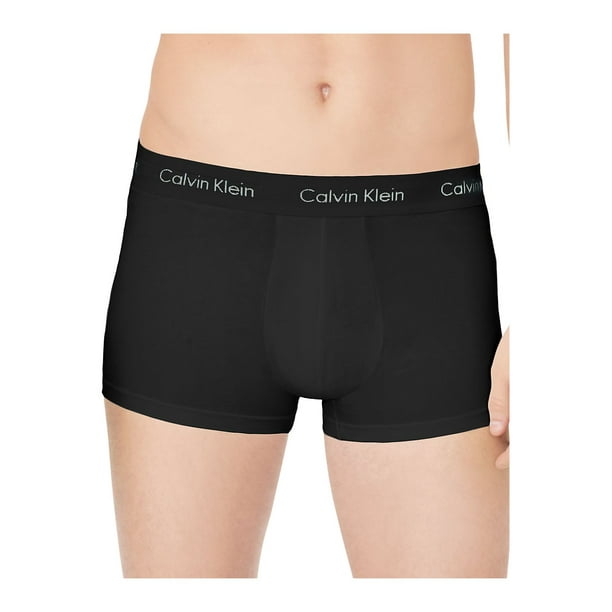 Calvin Klein Men's Cotton Stretch Multipack Low Rise Trunks, Black/Black/ Black, XL 