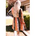 thumbnail image 1 of ABPHQTO Vestido babydoll de manga larga con bloque de color a rayas florales para mujer, 1 of 5