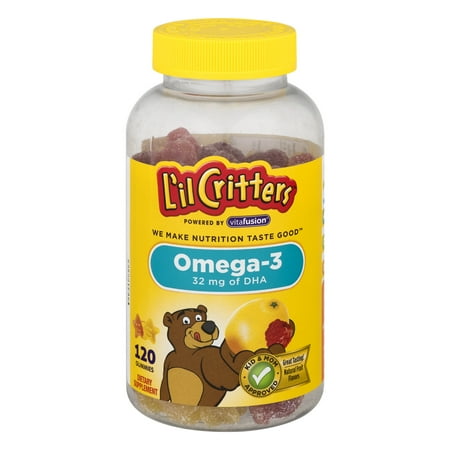 L'il Critters by Vitafusion Omega-3, 32mg of DHA, 120 (Best Omega 3 Vitamins)